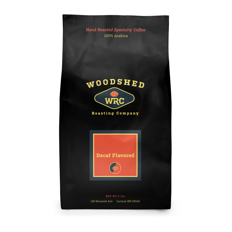 5 lb Bag of Gourmet Flavored Decaf Coffee | Woodshed Roast